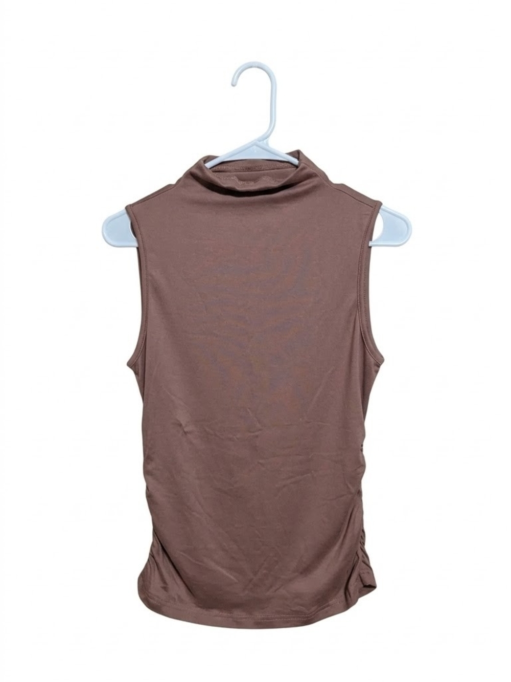 SHEIN Brown Sleeveless Mock Neck Tank